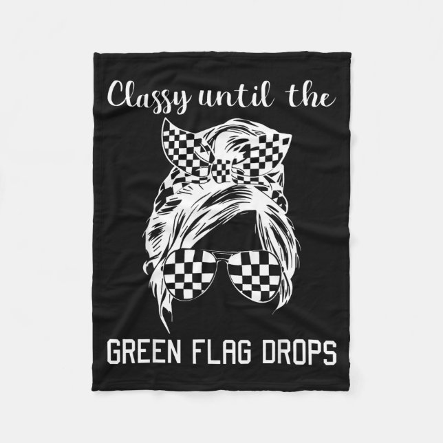 Cly Until The Green Flag Drops Messy Bun Racing Wo Fleecedecke (Vorderseite)