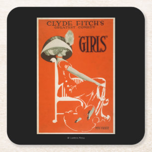 Clyde Fitchs größte Komödie, "Girls" Theater 2 Rechteckiger Pappuntersetzer