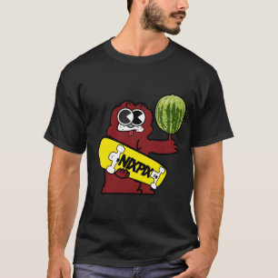 Clyde mit Wassermelone-und Nixpix Skateboard-Logo T-Shirt