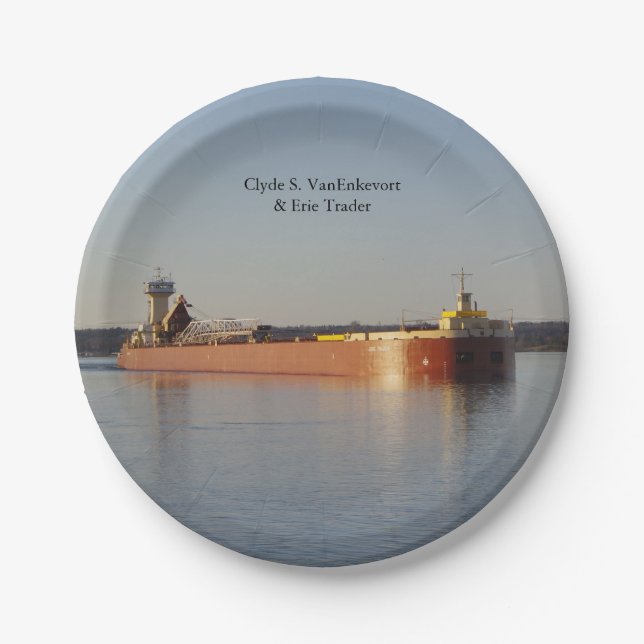 Clyde S. VanEnkevort & Erie Trader Papierplatte Pappteller (Vorderseite)