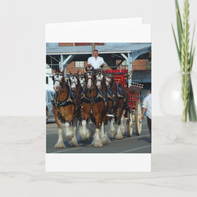 Clydesdale 6 Pferdeanhängevorrichtung Karte (Vorderseite)