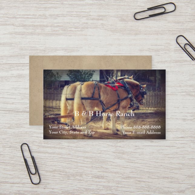 Clydesdale Business Card Visitenkarte (Vorderseite/Rückseite Beispiel)