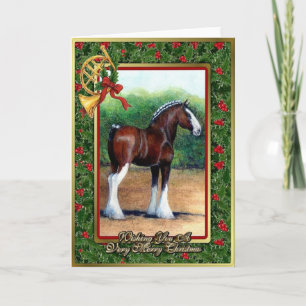 Clydesdale Draft Horse Blank Christmas Card Feiertagskarte