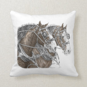 Clydesdale Draft Horse Team Kissen