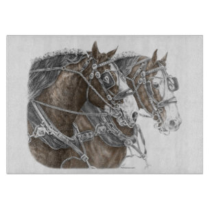 Clydesdale Draft Horse Team Schneidebrett