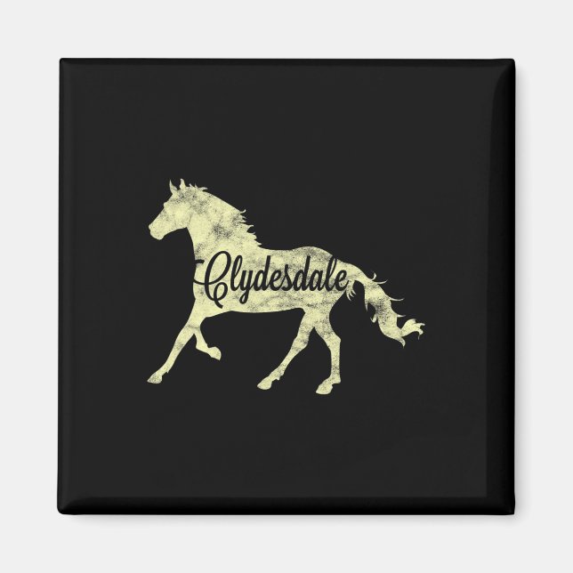 Clydesdale Entwurf Reitpferde Magnet (Vorne)