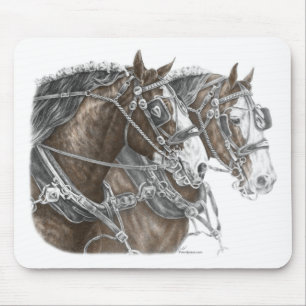 Clydesdale Entwurfs-Pferdeteam Mousepad