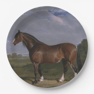 Clydesdale-Hengst (Englisches Vollblut) (Tier) Pappteller