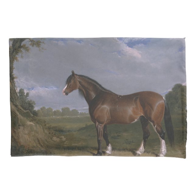 Clydesdale Hengst (Vollblutpferd) (Tier) Kissenbezug (Vorderseite-Links)