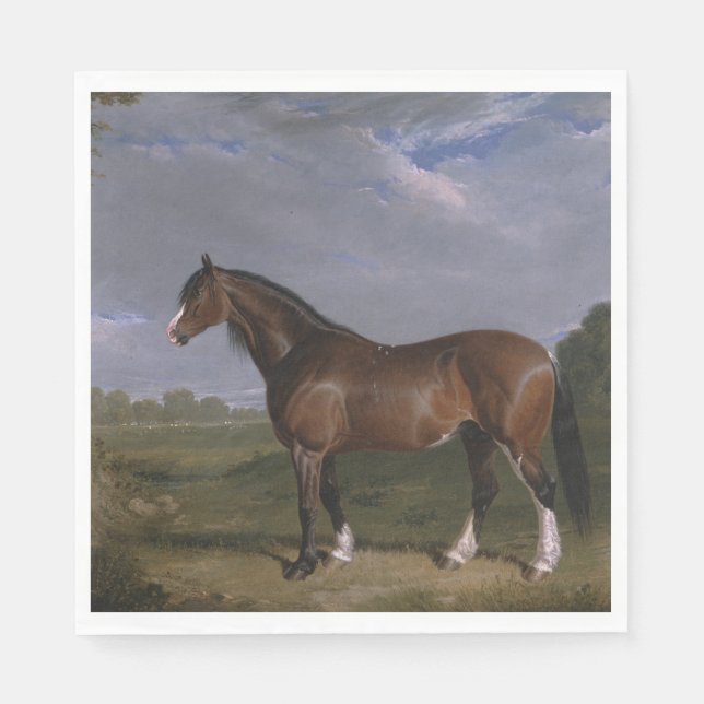 Clydesdale Hengst (Vollblutpferd) (Tier) Serviette (Vorderseite)