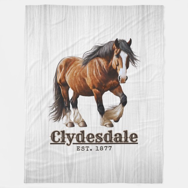 Clydesdale Horse Blanket Fleecedecke (Vorderseite)