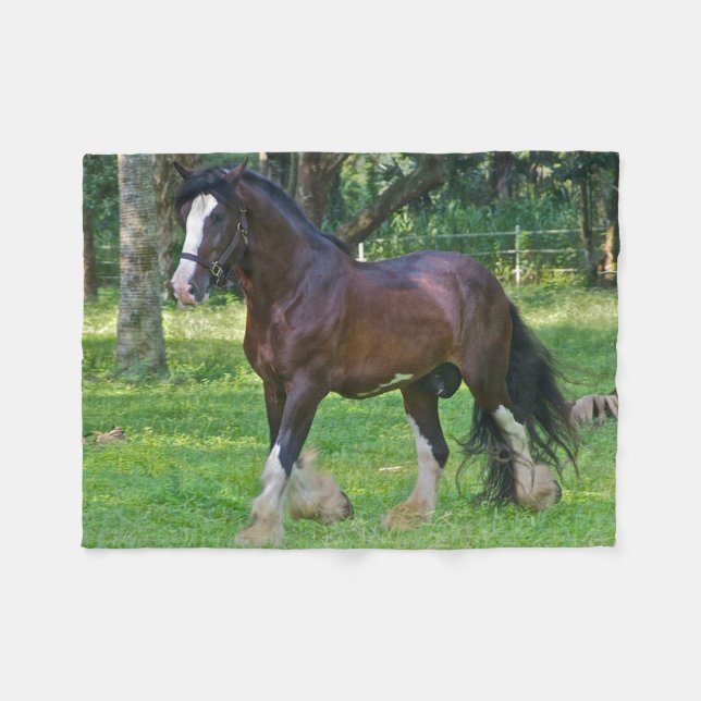 Clydesdale Horse Fleecedecke (Vorderseite (Horizontal))