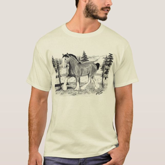 Clydesdale in Feld T - Shirt (Vorderseite)