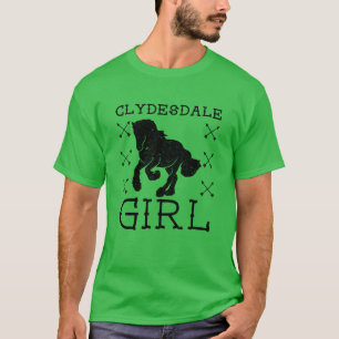 Clydesdale Mädchen Pferd Reitsport Schottisches Pf T-Shirt