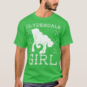 Clydesdale Mädchen Pferd Reitsport Schottisches Pf T-Shirt
