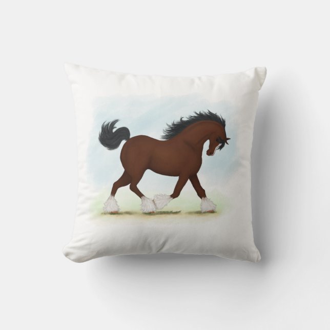 Clydesdale Pferd Kissen (Vorderseite)