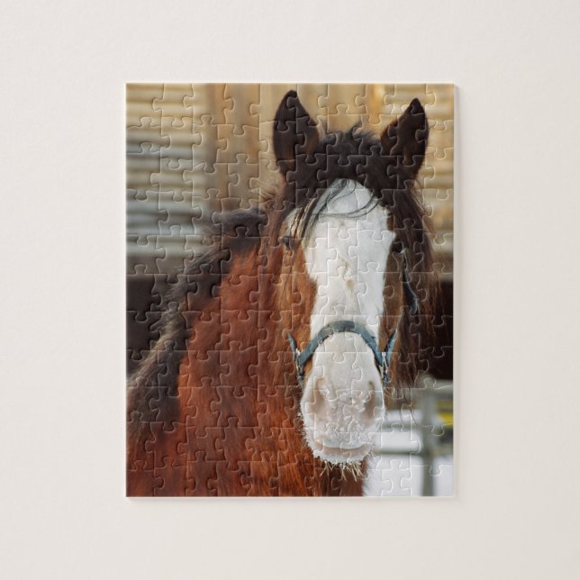 Clydesdale Pferd Puzzle (Vertikal)