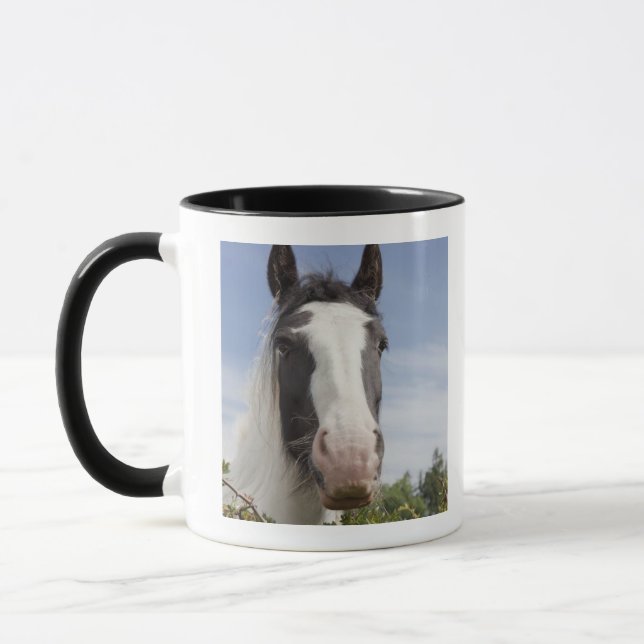 Clydesdale Pferdeporträt Tasse (Links)