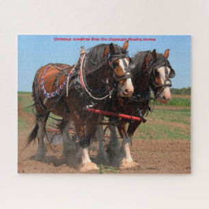 Clydesdale Pflüge Pferde. Jigsaw Puzzle