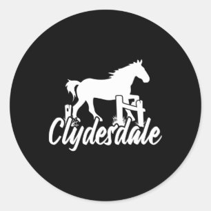 Clydesdale Reitsport Runder Aufkleber
