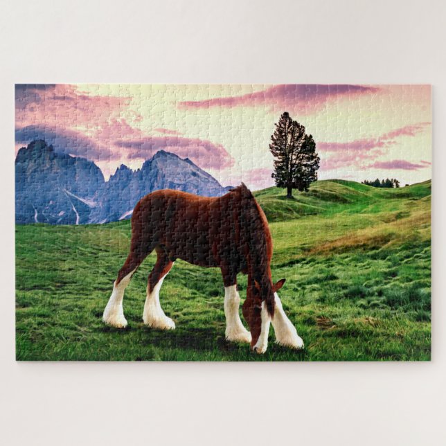 Clydesdale Sonnenuntergang Puzzle (Horizontal)