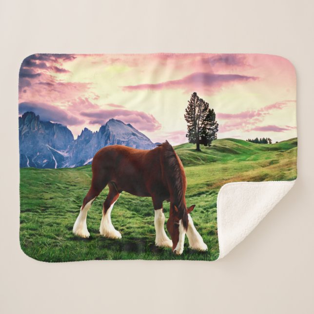 Clydesdale Sonnenuntergang Sherpadecke (Vorderseite (Horizontal))