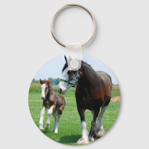 Clydesdale und Filly Schlüsselanhänger