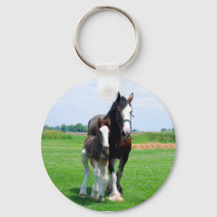 Clydesdale und Filly-Schlüsselanhänger Schlüsselanhänger