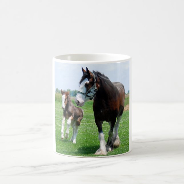 Clydesdale und Filly-Tasse Kaffeetasse (Mittel)