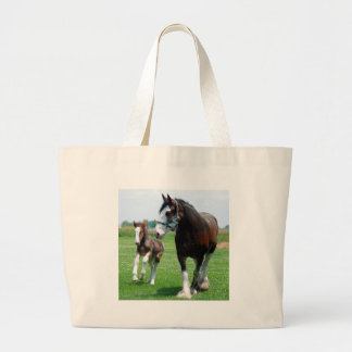 Clydesdale und Stutenfohlen Jumbo Stoffbeutel