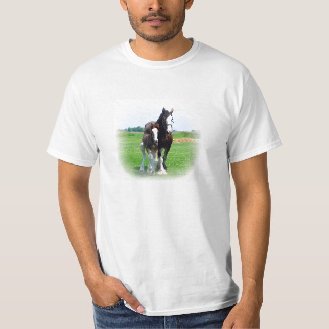 Clydesdale und Stutenfohlen T-Shirt (Vorderseite)