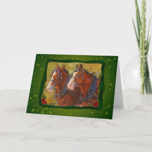 Clydesdale-Zugpferd-Weihnachtskarte Feiertagskarte