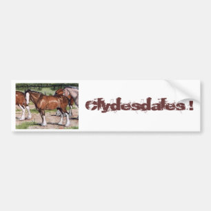 Clydesdales Regel-Pferdekunst Autoaufkleber