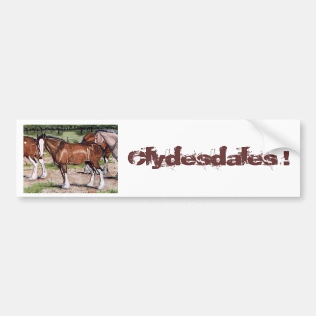 Clydesdales Regel-Pferdekunst Autoaufkleber (Vorne)