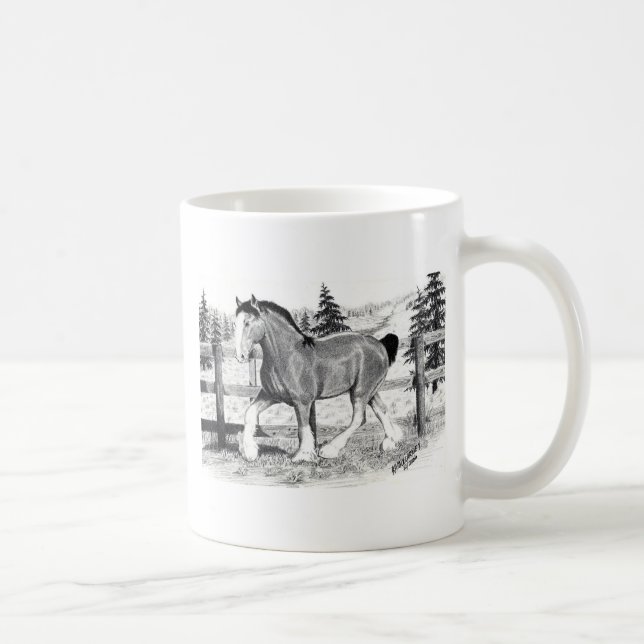 Clyesdale in Feld Tasse (Rechts)