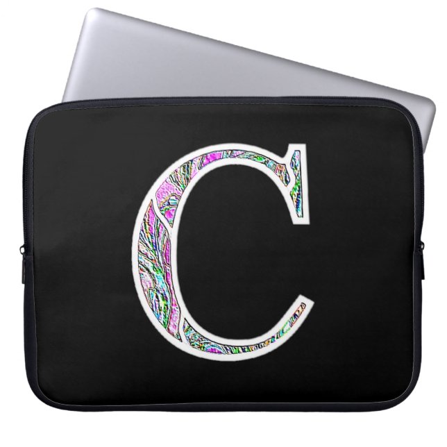Cm belichtetes Monogramm Laptopschutzhülle (Vorderseite)