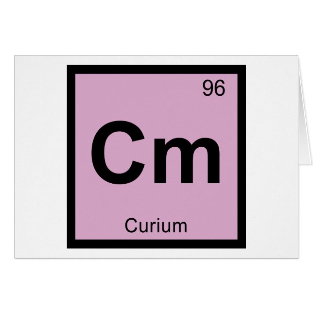 Cm - Periodisches Symbol für die Curium-Chemie (Vorderseite (Horizontal))