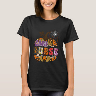 CMA-Krankenschwester Halloween-Kürbis-Leopard-Pfle T-Shirt