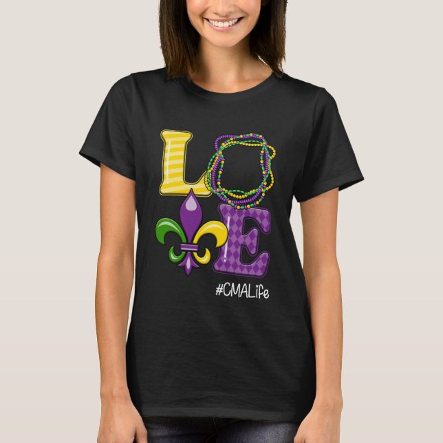 CMA Nurse Mardi Gras Leopard Festival Party T-Shirt (Vorderseite)