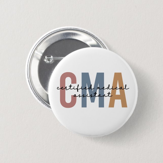 CMA zertifizierter medizinischer Assistent Button (Vorne & Hinten)