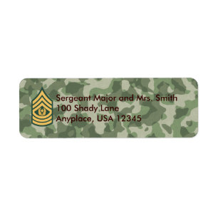 Cmd Sergeant Major Camouflage Address Label