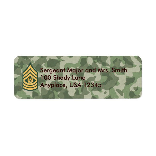 Cmd Sergeant Major Camouflage Address Label (Vorne)