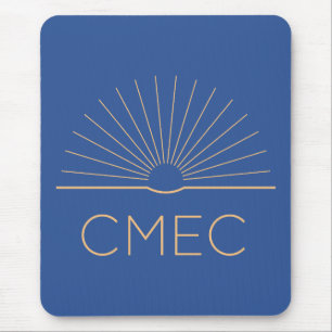 CMEC Mousepad - Quadrat, blau mit Pfirsichlogo