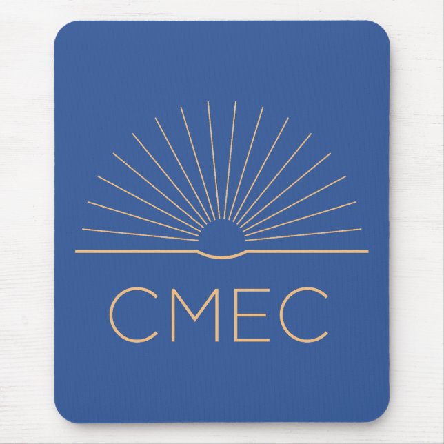 CMEC Mousepad - Quadrat, blau mit Pfirsichlogo (Vorne)