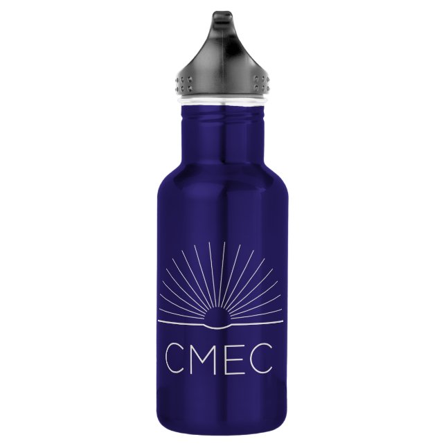 CMEC Wasserflasche - 18 oz, blau mit weißem Logo (Rechts)