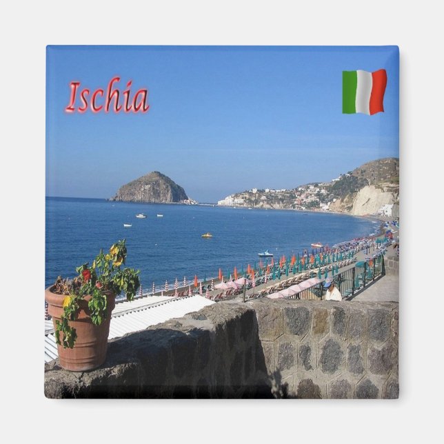 CMP063 ISCHIA, Kampanien, Italien, Kühlschrank Magnet (Vorne)