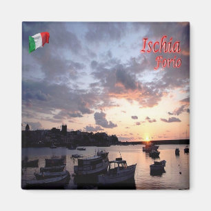CMP075 ISCHIA, Forio at Sunset, Italien, Kühlschra Magnet