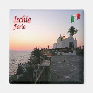 CMP081 ISCHIA, Forio at Sunset, Italien, Kühlschra Magnet