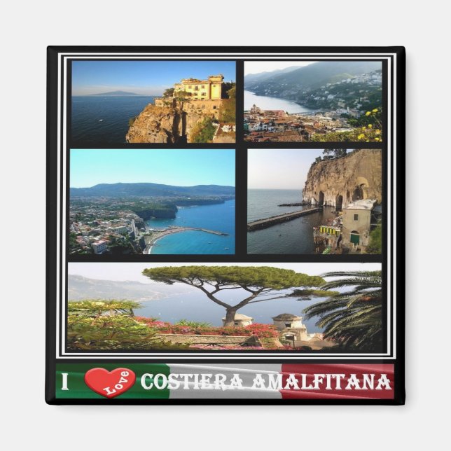 CMP092 AMALFI COAST, I Liebe, Italien, Kühlschrank Magnet (Vorne)