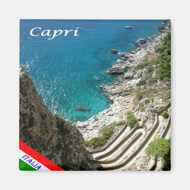 CMP117 CAPRI, Way of the Sea, Italien, Kühlschrank Magnet (Vorne)